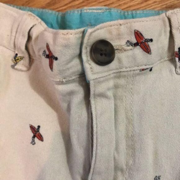 Wonder Nation Boys Embroidered Surfer Khaki Shorts Size 10  Cotton Blend - Picture 3 of 5